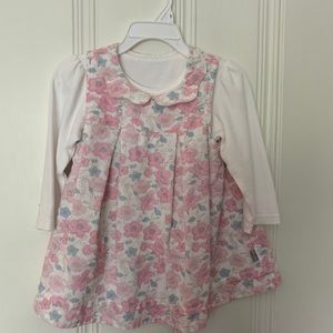 Set of 2 corduroy dresses with white long sleeves